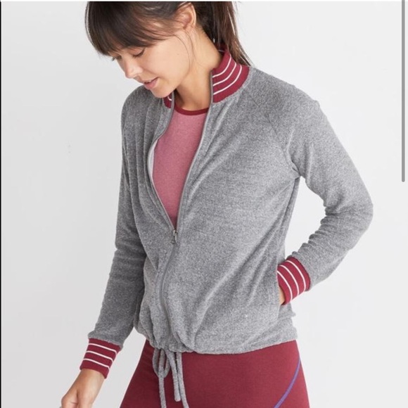 NWOT Marine Layer Virginia Track Jacket Gray Retro Small - Picture 2 of 8